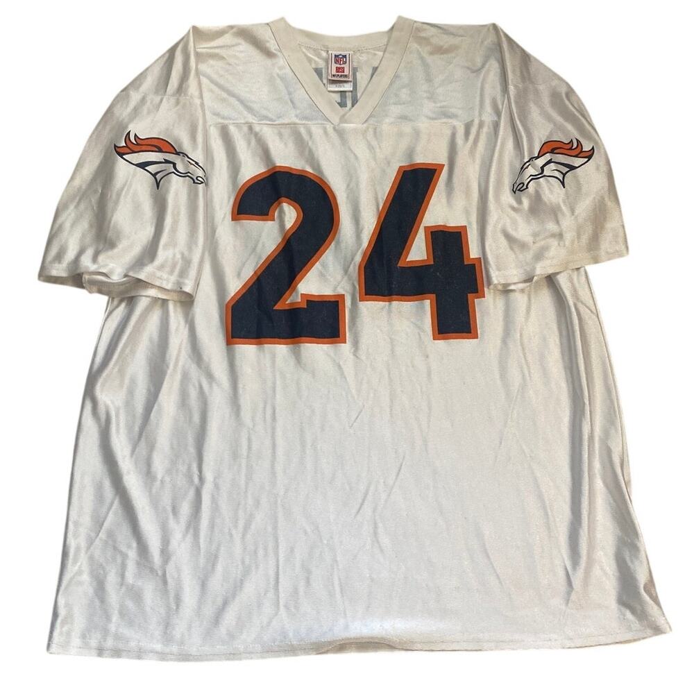 Vintage Denver Broncos Champ Bailey #24 NFL White Replica Jersey Size XL
